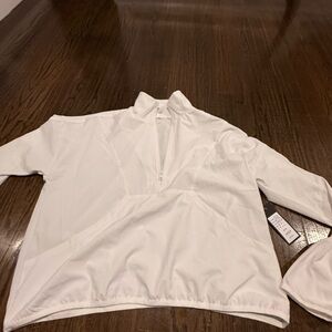 White Quarter-Zip Pullover light weight like windbreaker